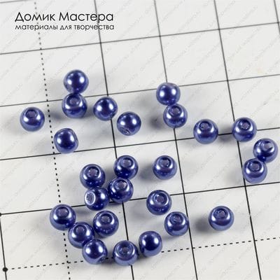 Bu-St-000109 - стекло, бусина с покрытием, 4мм