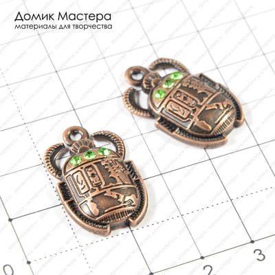 F-Pod-m-000010 - подвеска, стразы стекло,  25х16мм