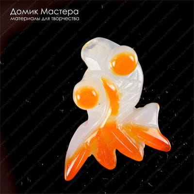 K-Kul-000685 - агат, тонирован, подвеска резная, рыбка, 26х24х14мм