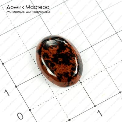 K-K-000571 - обсидиан, кабошон, 21х15х4мм