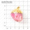 K-Kul-000265 - агат, титановое напыление, подвеска, тонирован, 33х30х18мм