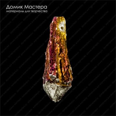 K-Kul-000731 - кристалл кварца, титановое напыление, подвеска, 28х9х9мм