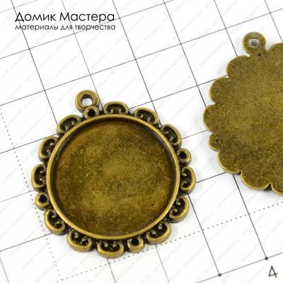 F-Pod-b-000165 - подвеска, под бронзу, 36х33мм, рамка 25мм
