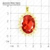 F-Pod-z-000028 - подвеска, под золото, стразы, граненный стеклянный кристалл, 33х25мм