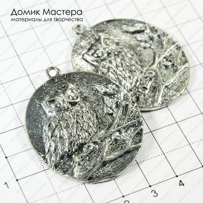 F-Pod-s-000225 - подвеска, сова, 50х40мм