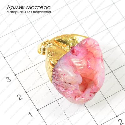 K-Kul-000265 - агат, титановое напыление, подвеска, тонирован, 33х30х18мм