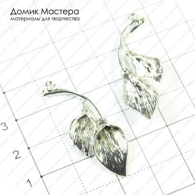 F-Pod-s-000274 - подвеска, цвет никель, 40х15мм