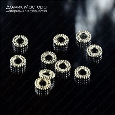 Bu-Met-000179 - бусина, металл, 6.5х2мм