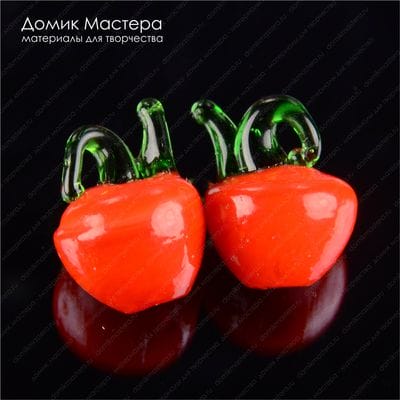 F-Pod-ste-000006 - стекло, подвеска яблоко, 20х15мм