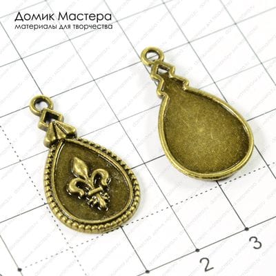 F-Pod-b-000113 - подвеска, под бронзу, 31х17мм