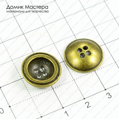 F-Pug-000032 - пуговица, металл под бронзу, 17мм