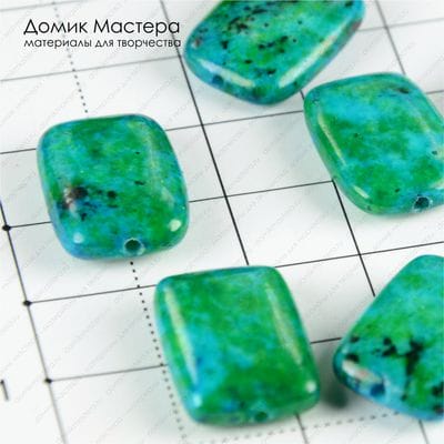 K-Bus-000751 - каменная крошка тонированная, комплект из 8 бусин, 18х13х4мм