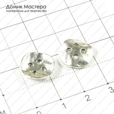 F-Pug-000003 - пуговица, металл под серебро, d=13мм