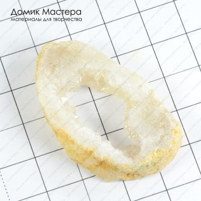 K-Kul-000439 - агатовая жеода с кварцевой друзой, подвеска, 45х27х9мм