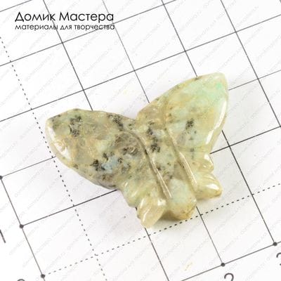K-Bus-000487 - амазонит, бусина резная, 34х25х5мм