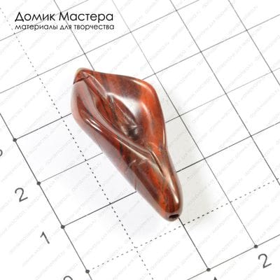 K-Bus-000429 - яшма, бусина резная, 36х16х10мм