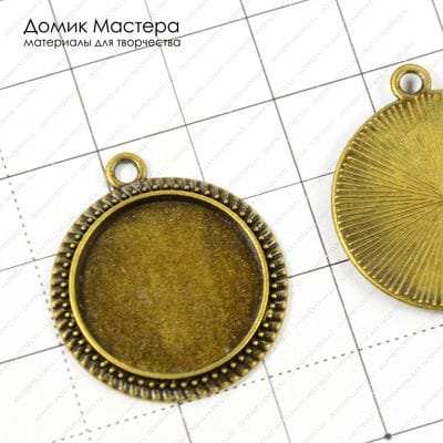 F-Pod-b-000160 - подвеска, под бронзу, 29х25мм, рамка 20мм