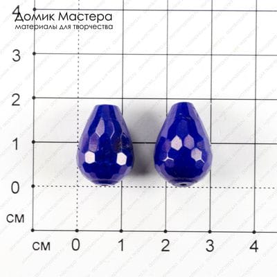 K-Bus-000805 - агат, пара бусин, тонирован, граненные, 19х13мм