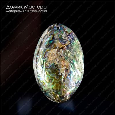 K-Kul-000658 - подвеска, абалон (халиотис), натуральная раковина, 56х37х16мм