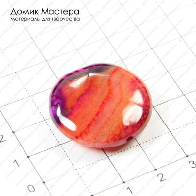 K-Bus-000415 - агат, бусина, тонирован, 26х28х9мм