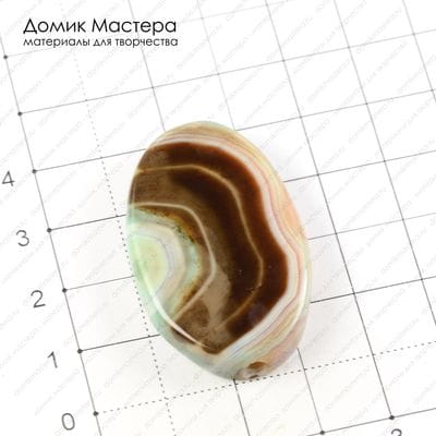 K-Bus-000588 - агат, бусина, тонирован, 39х25х6мм