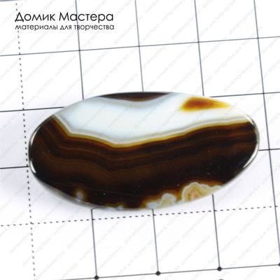 K-Bus-000725 - агат тонированный, бусина, 39х21х6.5мм