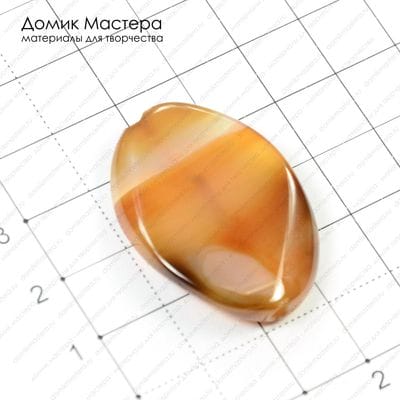 K-Bus-000441 - бусина, агат, тонирован, 34х25х5мм, форма "легкий винт"