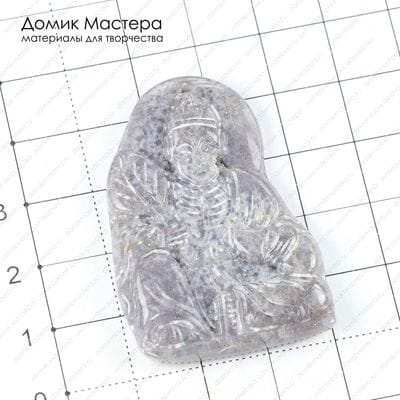 K-Kul-000504 - агат индийский, резная подвеска, 44х30х5мм