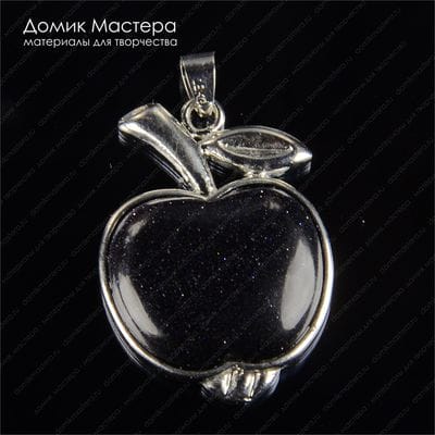 K-Kul-000652 - авантюриновое стекло, подвеска, 38х27х6мм