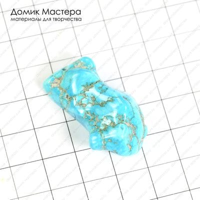 K-Kul-000461 - говлит, подвеска, тонирован под бирюзу, 36х20х12мм