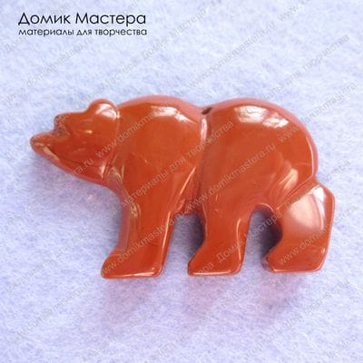 K-Kul-000214 - подвеска, красная яшма, медведь, 52х32мм