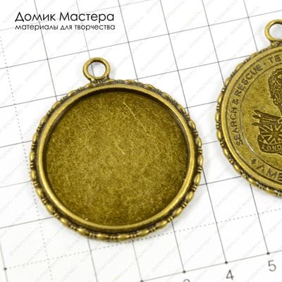 F-Pod-b-000157 - подвеска, под бронзу, 47х40мм, рамка 34мм