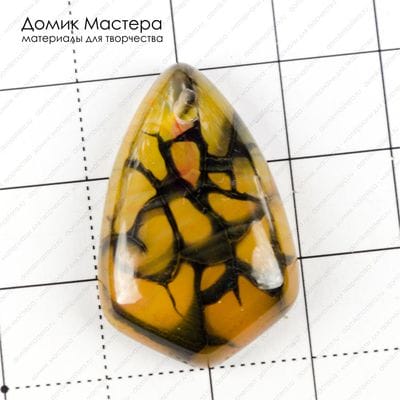 K-K-001516 - агат, тонирован, подвеска, 31х20х6мм
