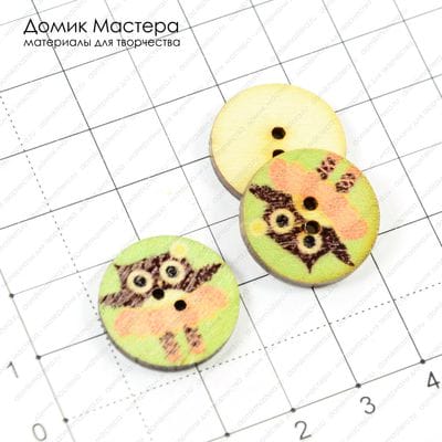 F-Pug-000052 - пуговица, дерево, 20мм