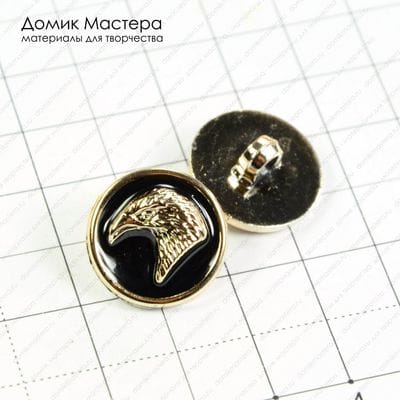 F-Pug-000026 - пуговица, на ножке, орел, пластик, 18мм
