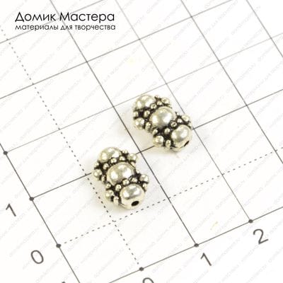Bu-Met-000163 - бусина, металл, 11х8мм