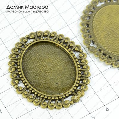 F-Pod-b-000130 - подвеска с рамкой 30х40мм, под бронзу, размер 57х49мм