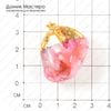 K-Kul-000265 - агат, титановое напыление, подвеска, тонирован, 33х30х18мм