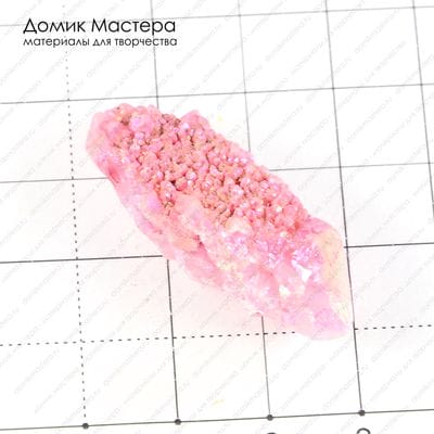 K-Kul-000508 - кристалл кварца с друзой, подвеска, титановое напыление, 38х14мм