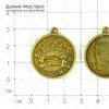 F-Pod-b-000168 - подвеска, Pisces, под бронзу,  31х27мм, рамка 25 мм