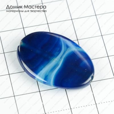 K-Bus-000748 - агат тонированный, бусина, 34х24х4мм