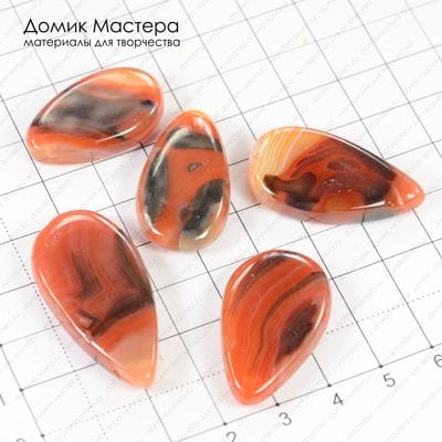 K-Kul-000375 - набор подвесок, агат, тонирован, размеры от 28х16мм до 38х19мм