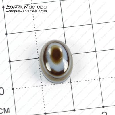 K-K-001325 - агат тонированный "око", кабошон, 16х12х5мм