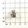 Bu-Met-000060 - Бусина - кошка с мышкой - под серебро