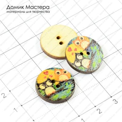 F-Pug-000049 - пуговица, дерево, 20мм