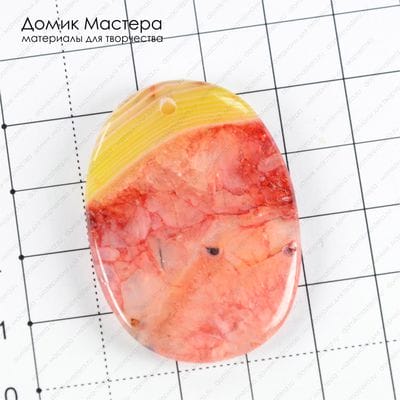 K-Kul-000621 - агат тонированный, подвеска, 44х31х5мм