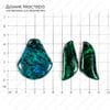 K-Kul-000575 - ювелирный пластик, комплект из трех подвесок, 46х40х6мм (1 элемент) и 43х18х6мм (2 элемента)