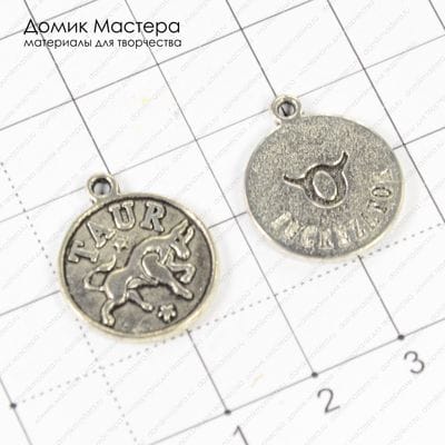 F-Pod-s-000308 - подвеска, TAUR, под серебро, 20х17мм