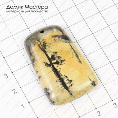 K-Kul-000359 - яшма, подвеска, 45х28х7мм