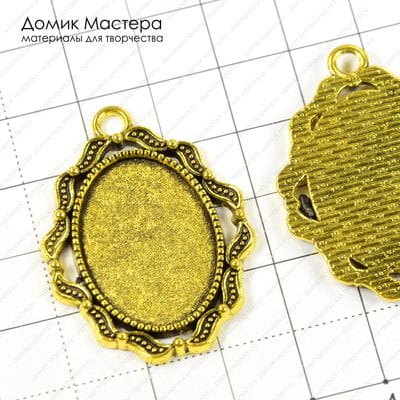F-Pod-b-000158 - подвеска, под золото, 38х29мм (18х14мм)